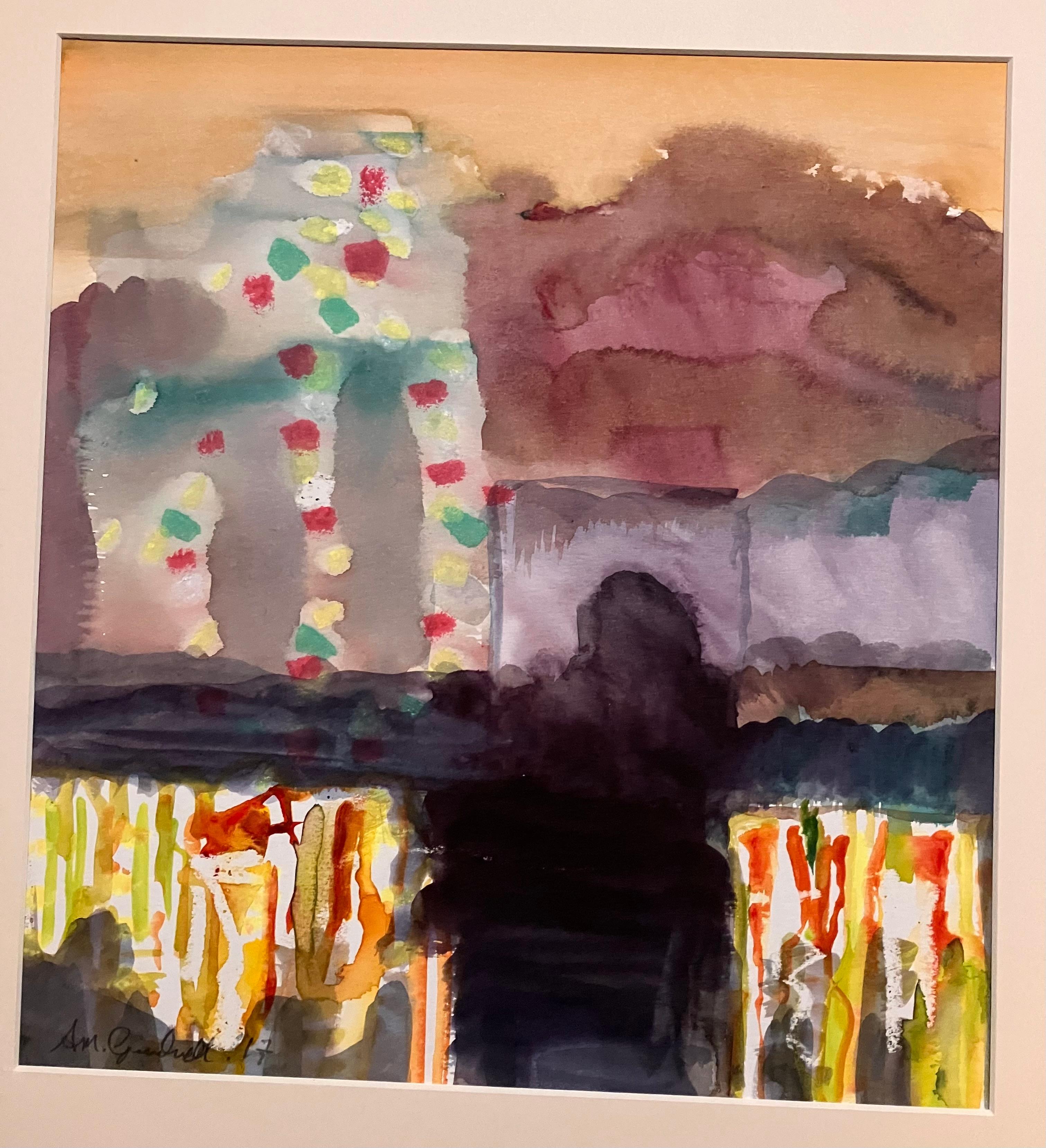 'Salisbury Plain, ride no 5', pittura originale a tecnica mista. Firmato c 2017. - Painting di Andy Gradwell