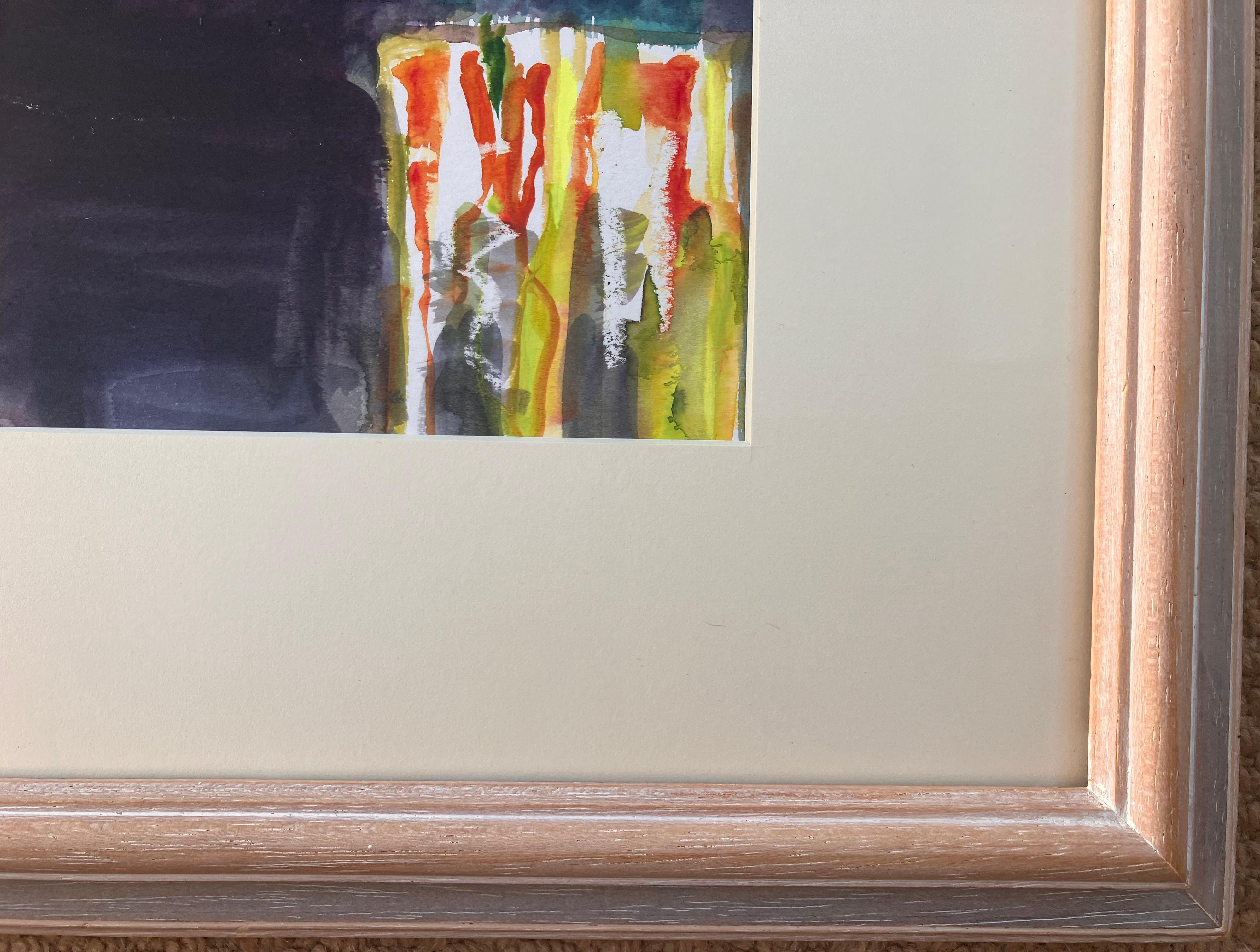 'Salisbury Plain, ride no 5', pittura originale a tecnica mista. Firmato c 2017. - Abstract Painting Marrone di Andy Gradwell