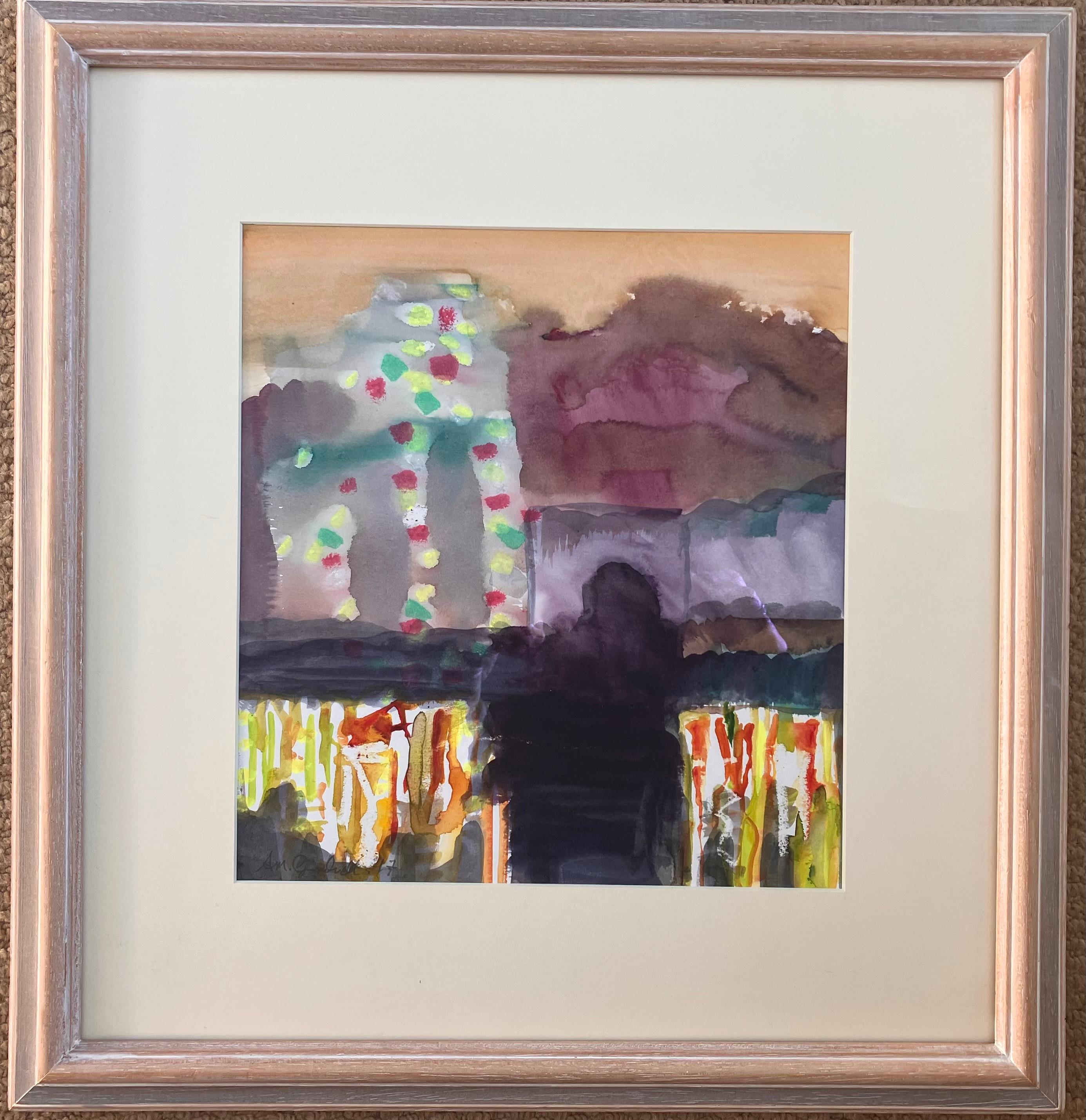 'Salisbury Plain, ride no 5', pittura originale a tecnica mista. Firmato c 2017.