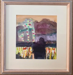 'Salisbury Plain, ride no 5', pittura originale a tecnica mista. Firmato c 2017.