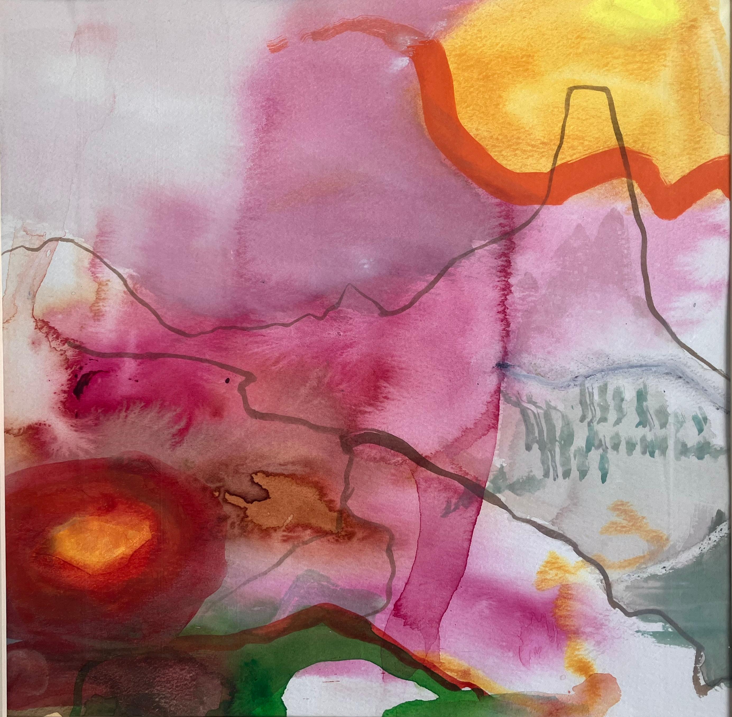 Cerdeña , Luz del atardecer'  técnica mixta , pintura original firmada circa '02 - Painting de Andy Gradwell