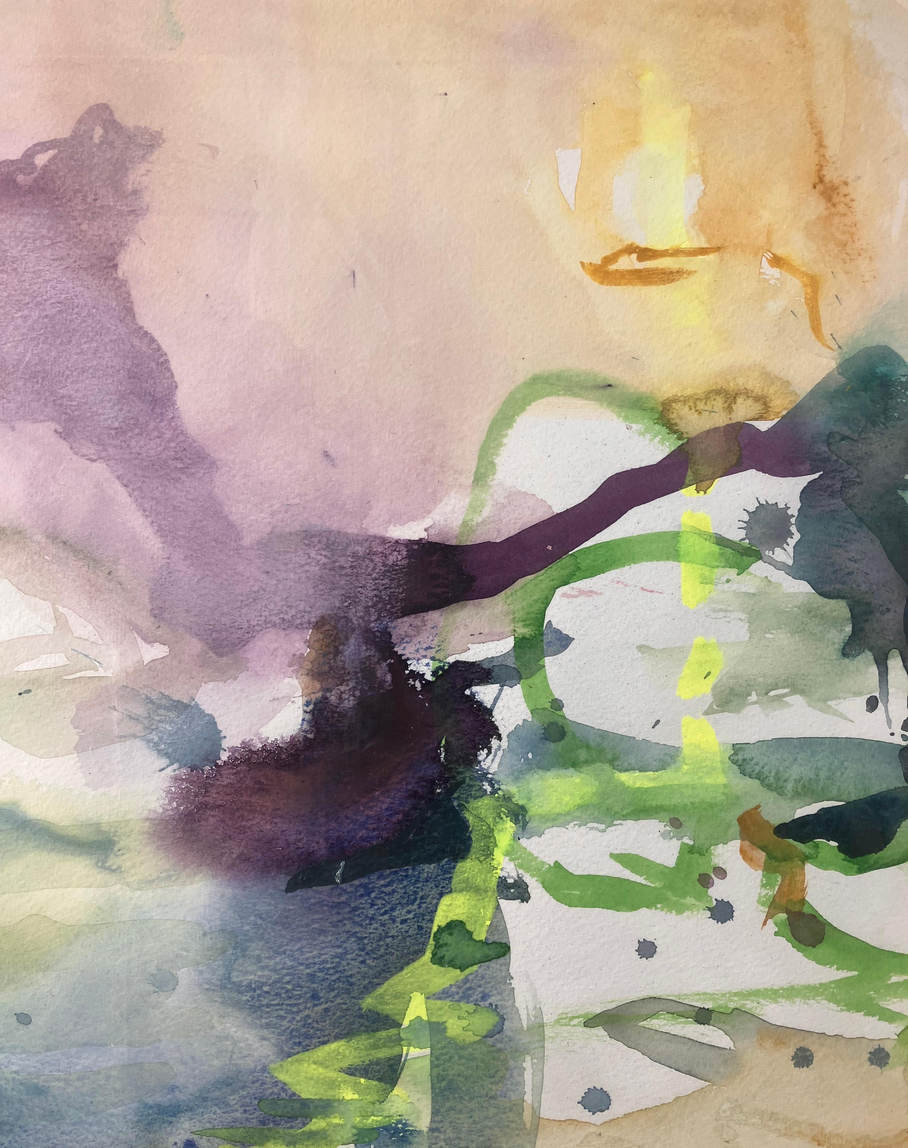 'Cala sarda, luce serale' dipinto originale del 2003 firmato - Art Espressionista di Andy Gradwell
