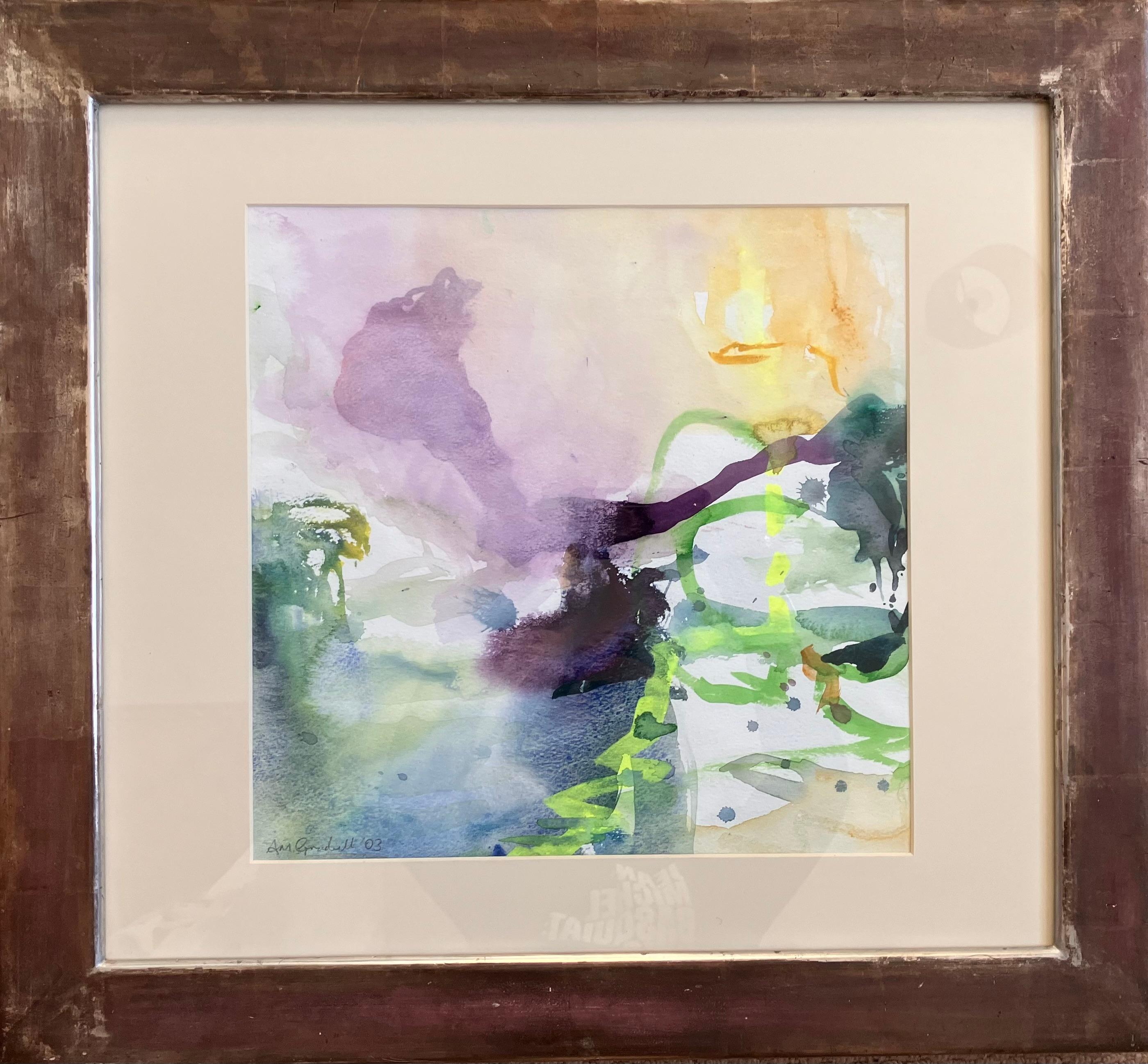 'Cala de Cerdeña, luz del atardecer' pintura original c2003 firmada