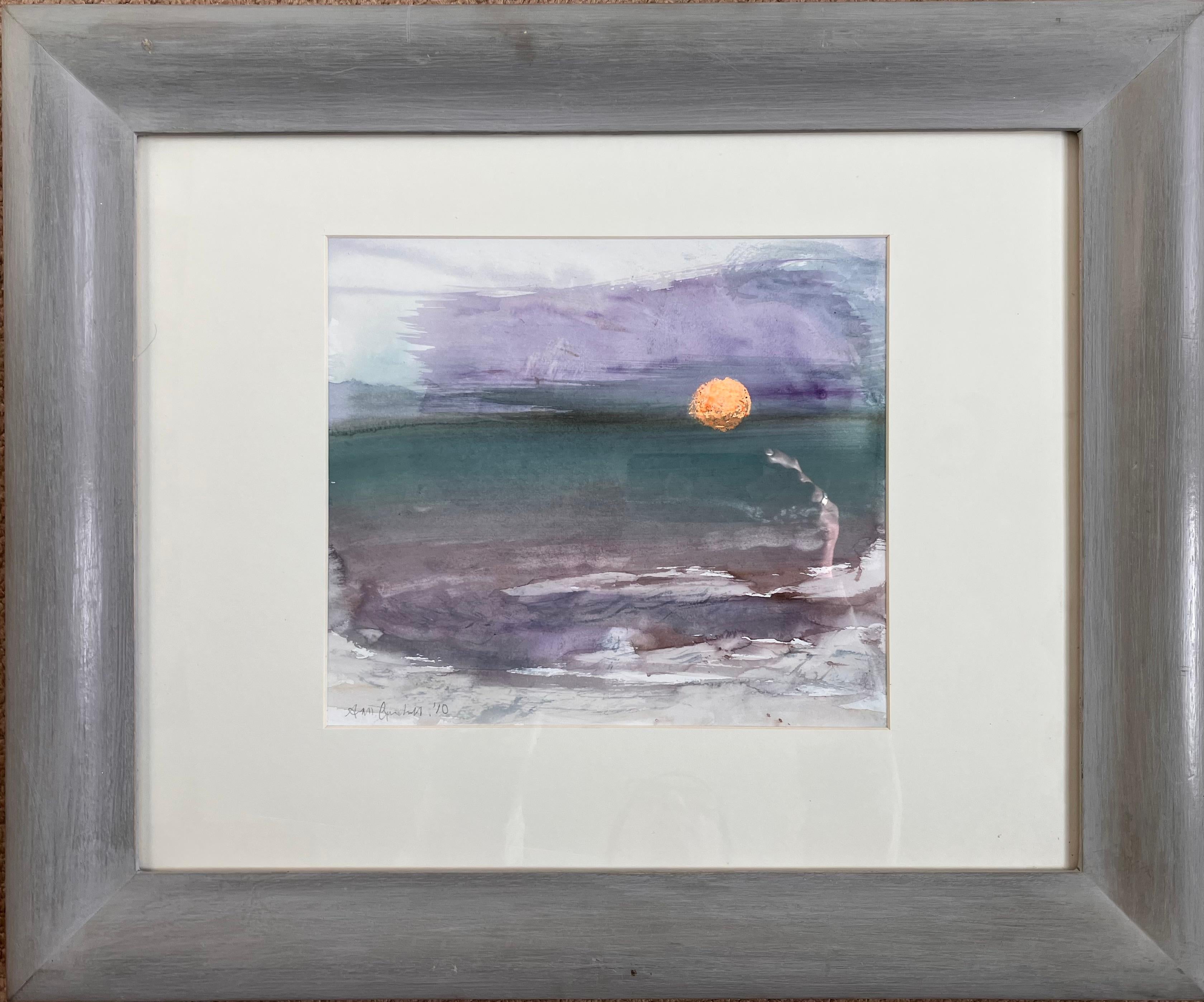 Sun Melt, Cornish Bay". signiertes Originalgemälde, Mischtechnik, ca. 2010