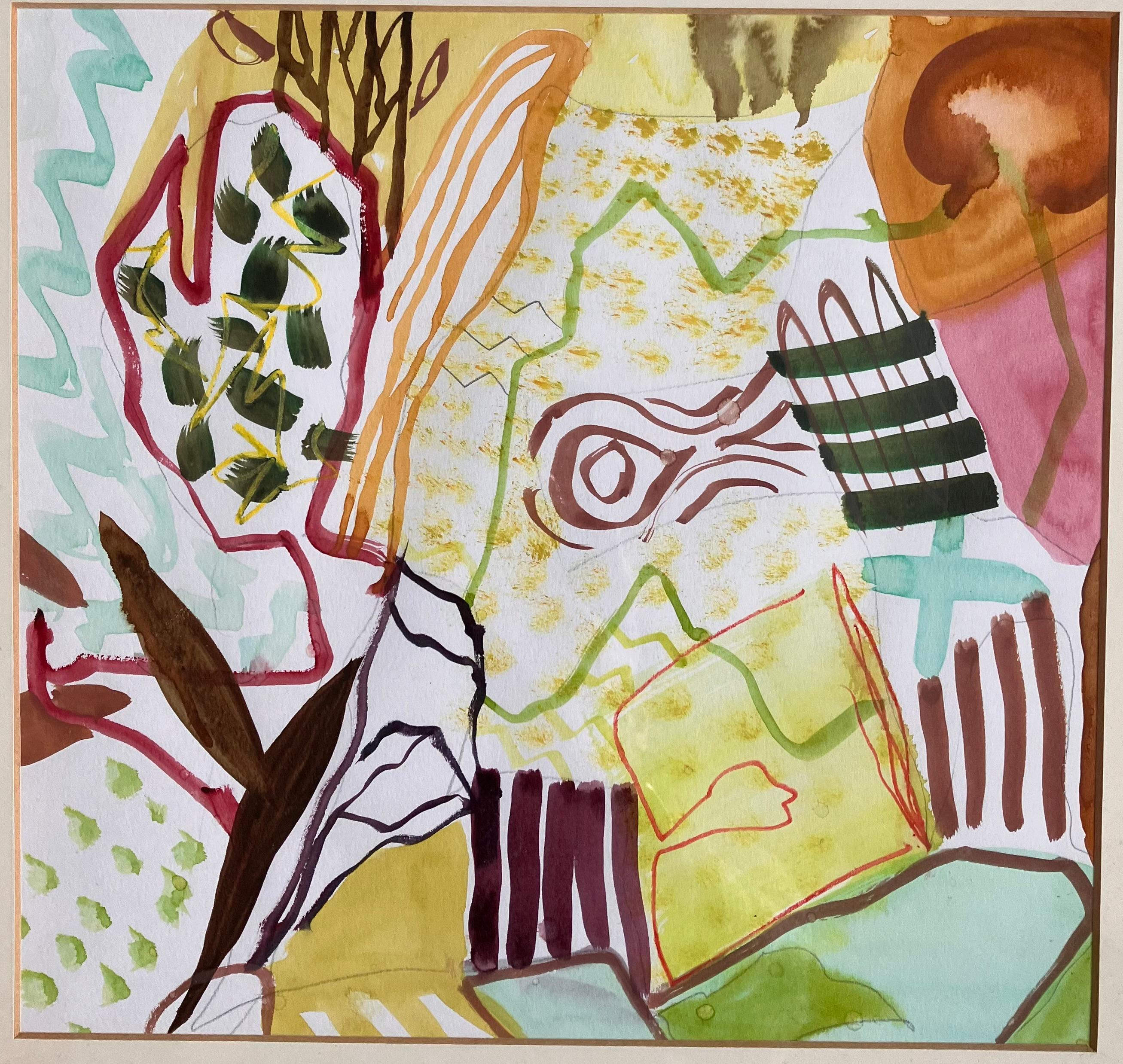 The Groves, Sardinia, No2' Pittura originale su carta, circa 2003. - Art di Andy Gradwell