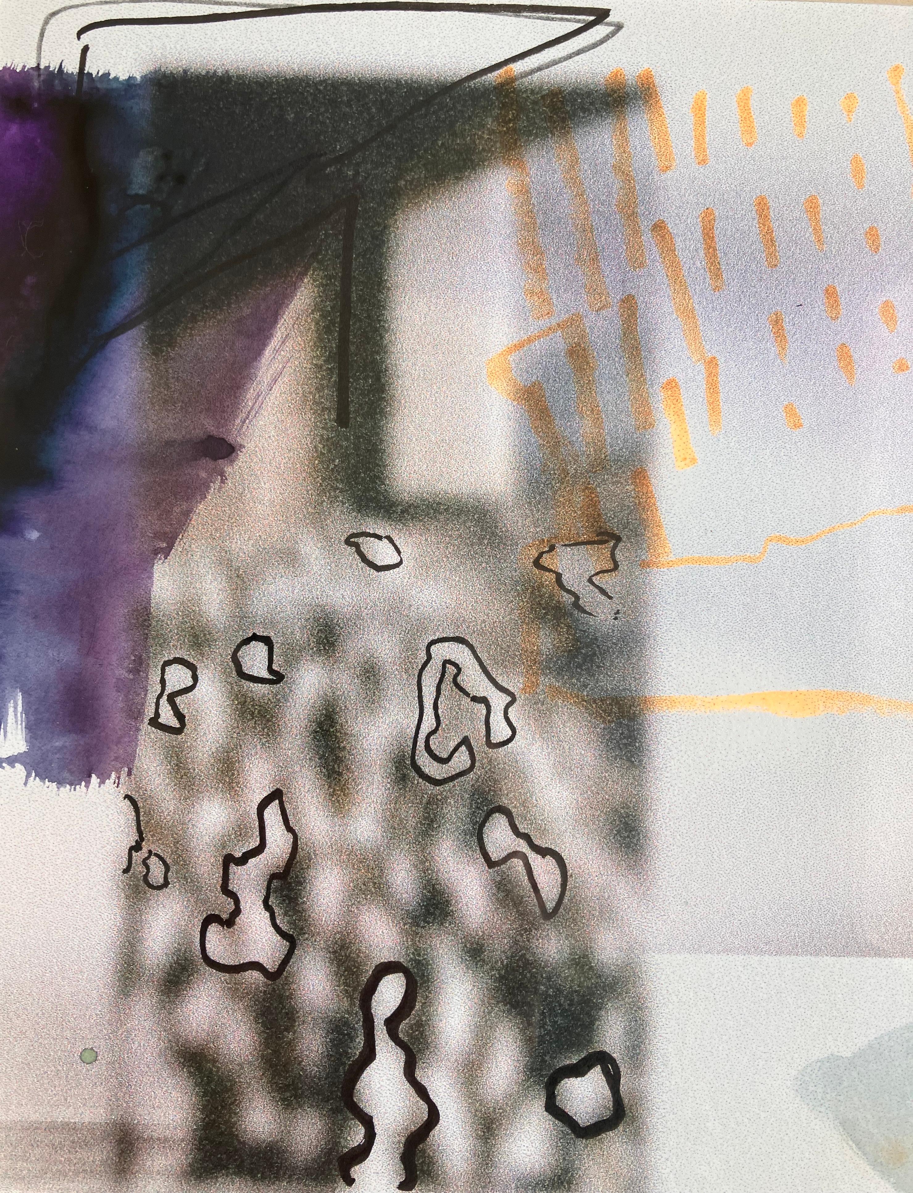 „Under the Bridge“, originales Gemälde in Mischtechnik, signiert um 2004 (Abstrakt), Painting, von Andy Gradwell
