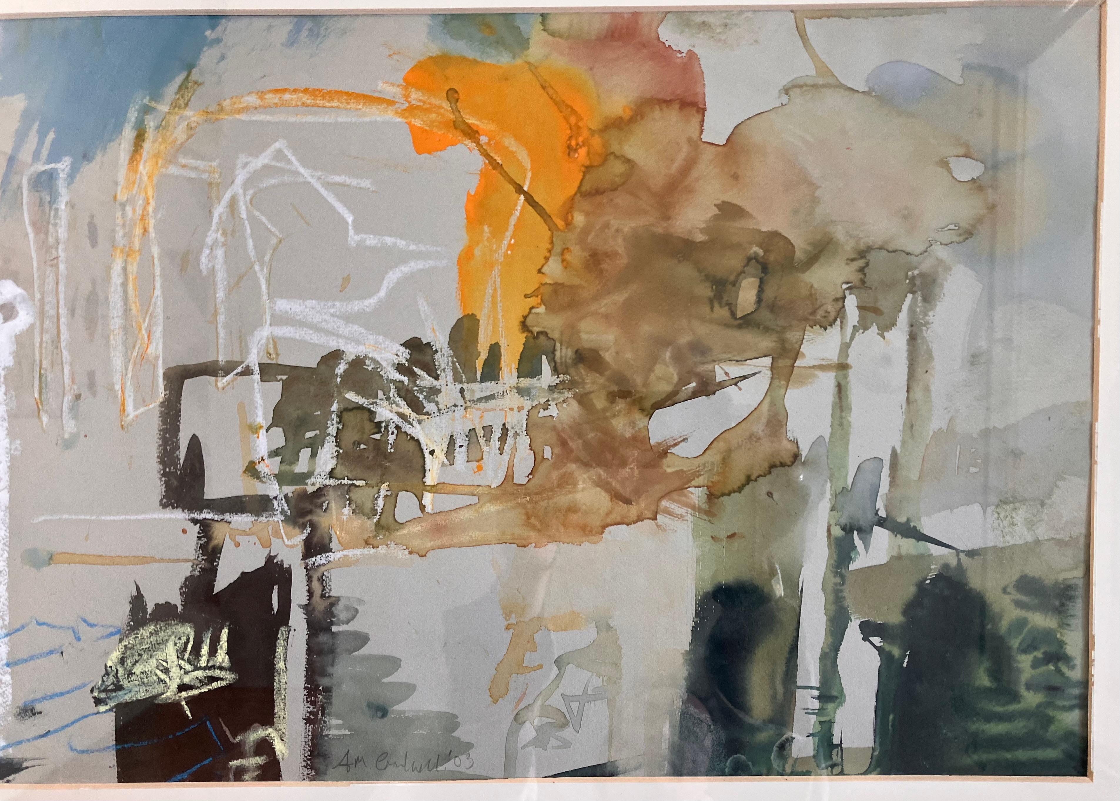 'Venice, an Approach' , mixed media original painting circa 2003. signed work For Sale 1