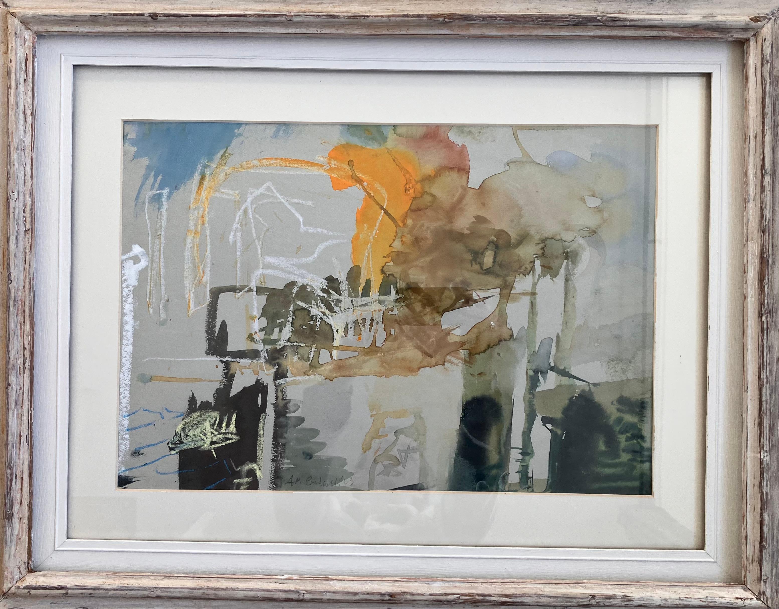 'Venice, an Approach' , mixed media original painting circa 2003. signed work