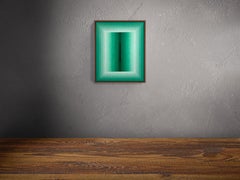Réflexion sur la lumière (Émeraude) 2 (Peinture abstraite)