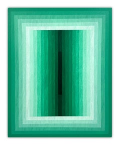 Réflexion sur la lumière (Émeraude) 2 (Peinture abstraite)