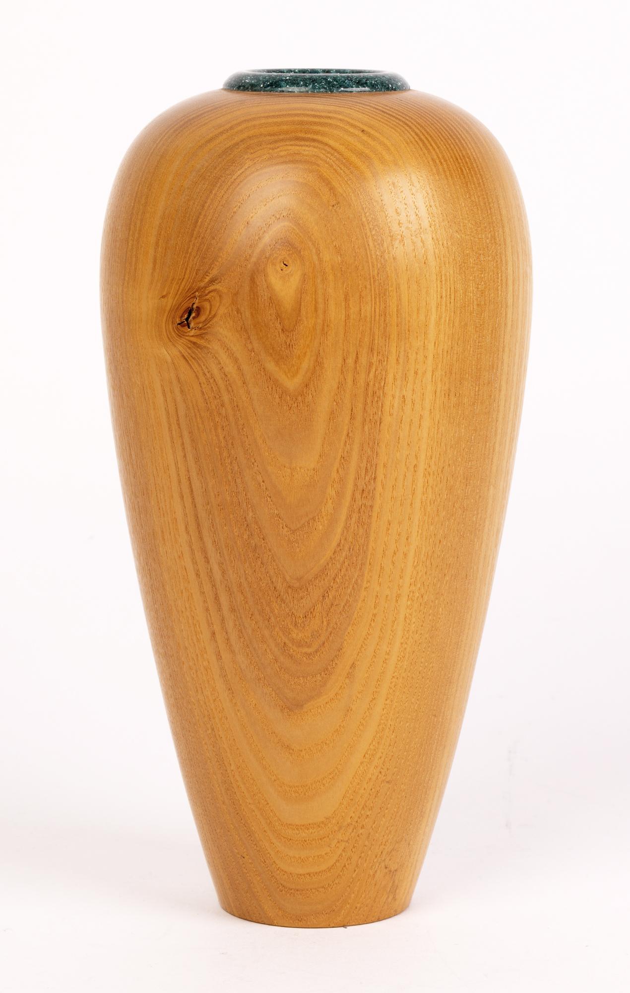 Andy James British Hand Turned Ash Wooden Vase For Sale 6
