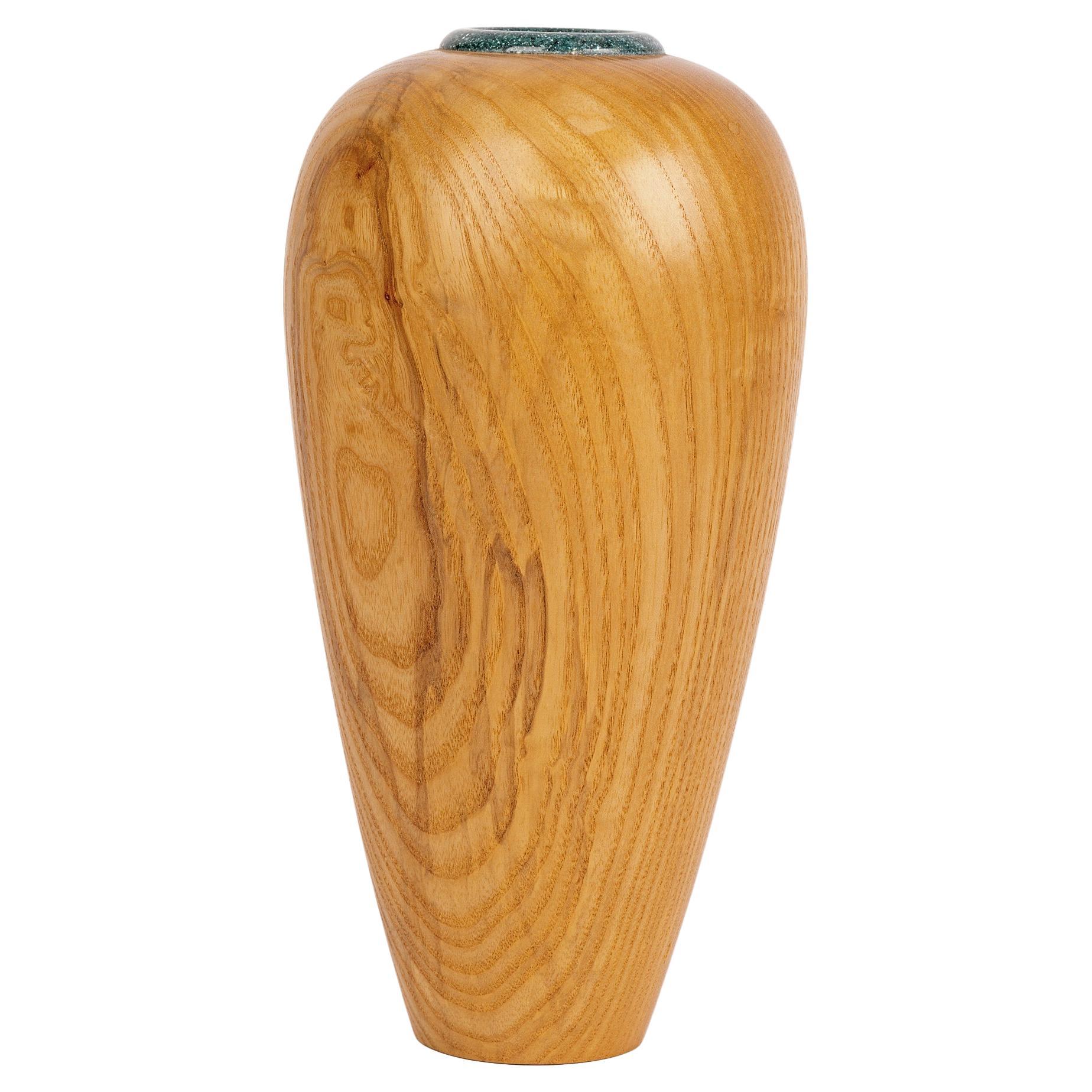 Andy James British Hand Turned Ash Wooden Vase For Sale