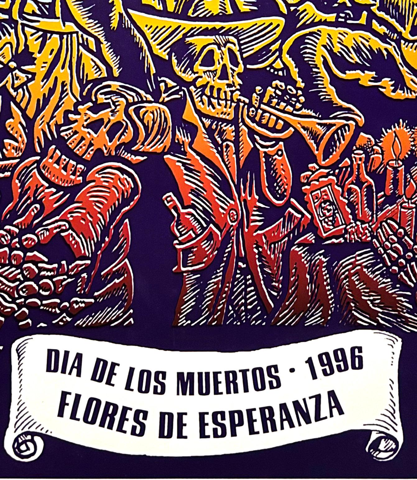 DIA DE LOS MUERTOS • 1996 / FLORES DE ESPERANZA - Contemporary Print by Andy Ledesma