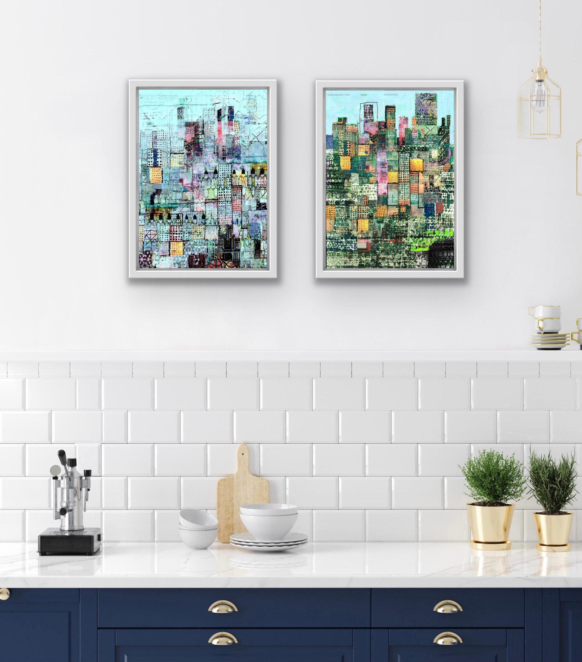 Overall size: H90 x W64

Andy Mercer
Blue Metropolis
Digital Print
Sheet Size: H 45cm x W 32cm x D 0.1cm
Sold Unframed
Please note that insitu images are purely an indication of how a piece may look.

Blue Metropolis is a limited edition neo Dadaist