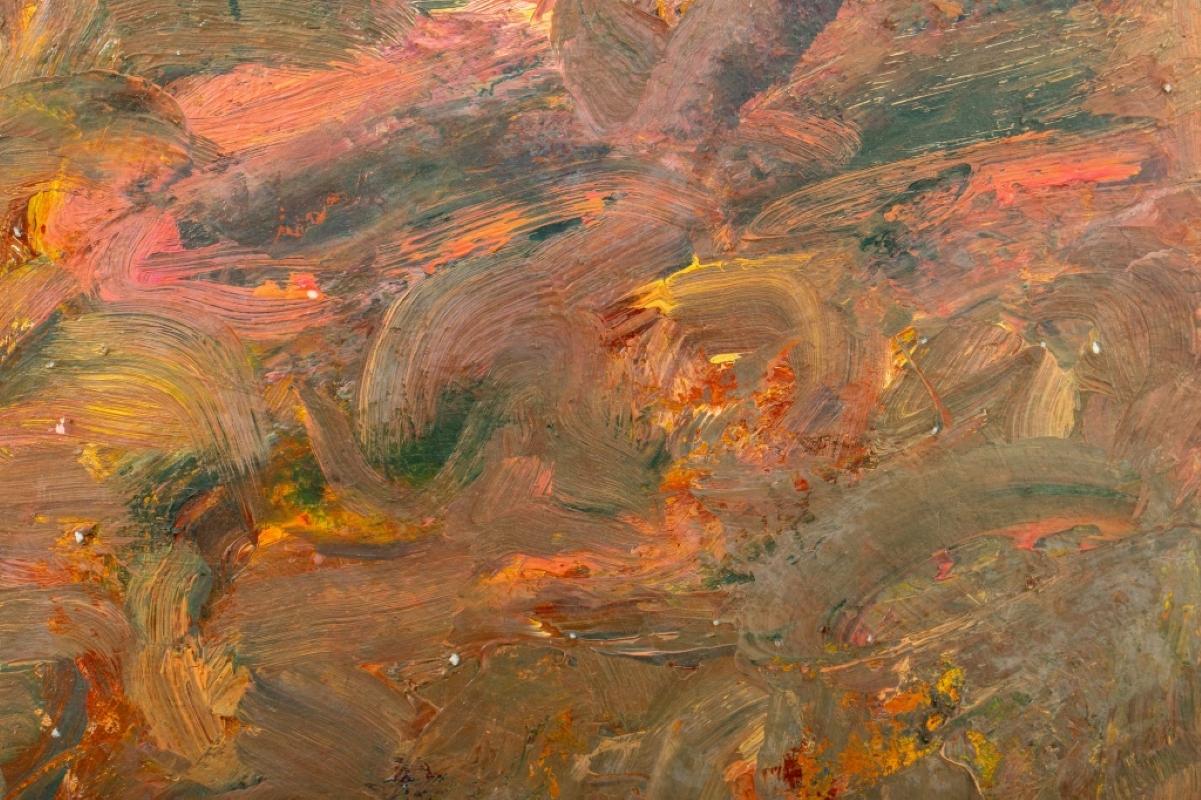 Expressionist Andy Miller Abstract Composition Oil on Canvas For Sale