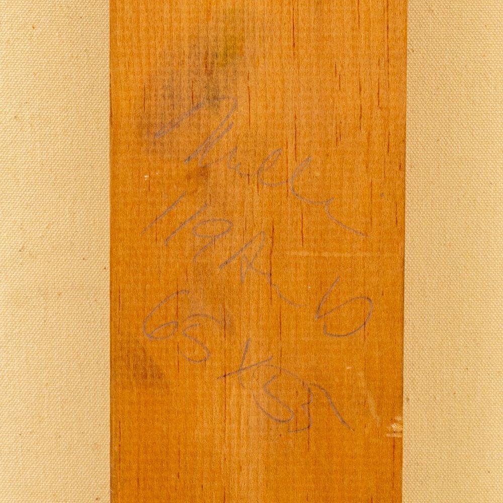 Andy Miller (Américain, né en 1950), Composition abstraite, Huile sur toile, détails d'empâtement, rouge et brun profonds, avec le cachet de l'atelier de l'artiste et signé au verso, non encadré. 65