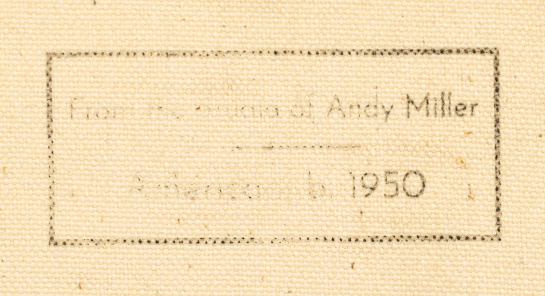 Andy Miller (estadounidense, n. 1950), Composición abstracta, Óleo sobre lienzo, detalles de empaste, en marrón marino intenso con tonos rojos fríos, sin firmar, sello del estudio del artista en el reverso, sin enmarcar. La más grande: 9