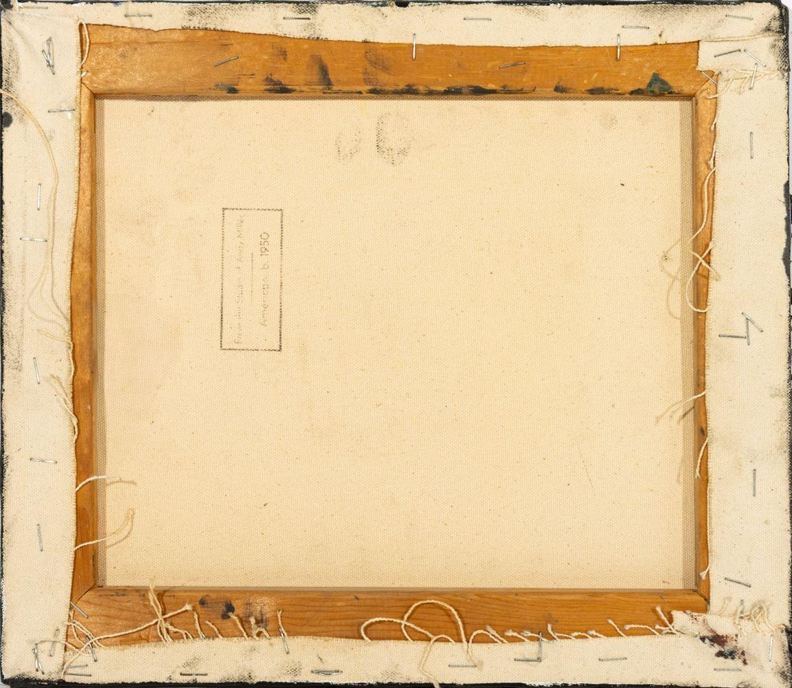 Andy Miller (Amerikaner, geb. 1950), Abstrakte Komposition, Öl auf Leinwand, pastos gemalt, dunkelgrün-braun mit gelben und viridianfarbenen Reflexen, unsigniert, verso Atelierstempel des Künstlers, ungerahmt. 12,25