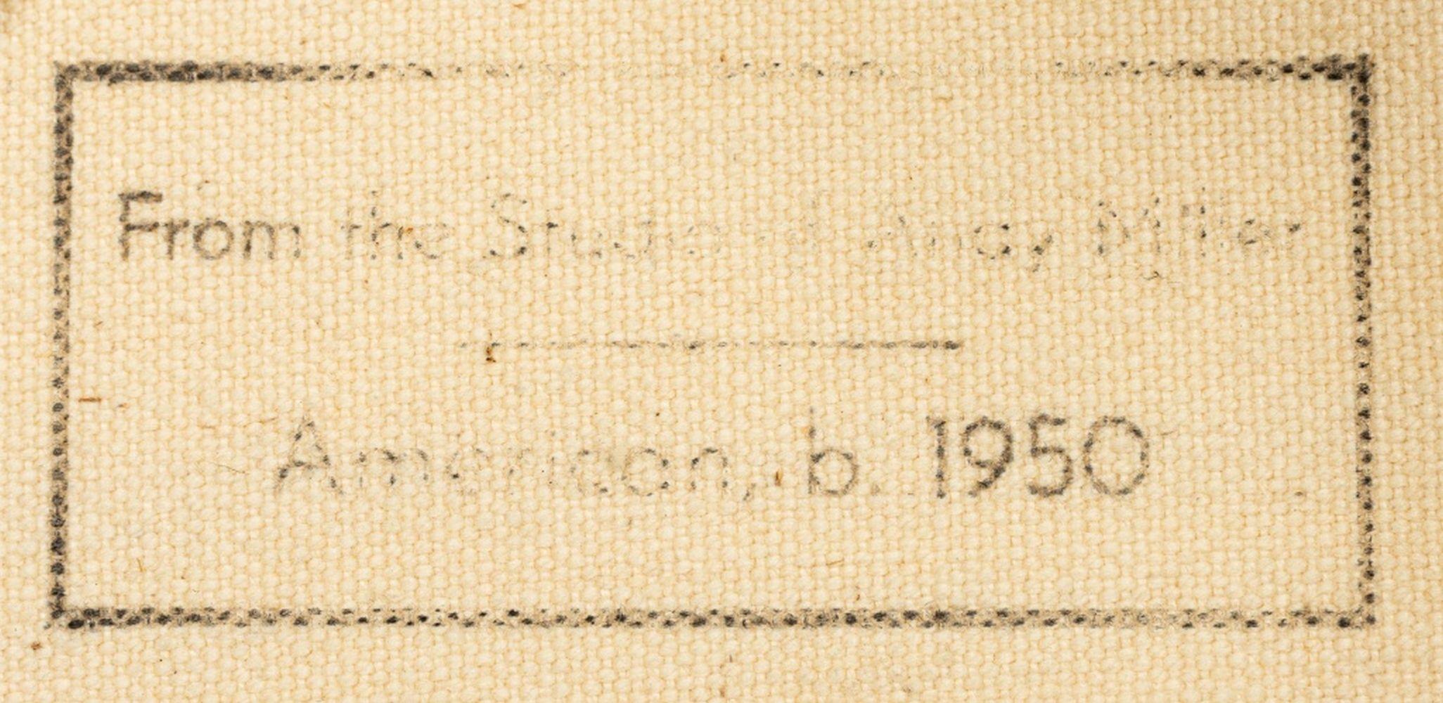 Andy Miller (Amerikaner, geb. 1950), Abstrakte Komposition, Öl auf Leinwand, pastose Details, helles Grünbraun mit rötlichen Reflexen, unsigniert, verso Atelierstempel des Künstlers, ungerahmt. 12,25