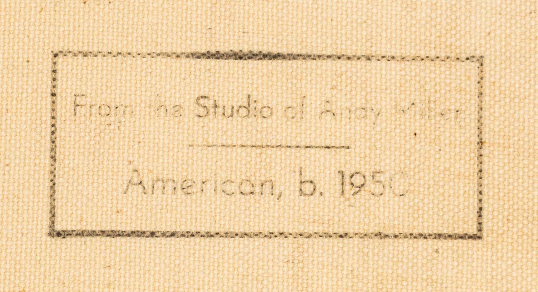Andy Miller (Amerikaner, geb. 1950), Abstrakte Komposition, Öl auf Leinwand, pastos aufgetragene Details, grünbraun mit warmen Rottönen, unsigniert, verso Atelierstempel des Künstlers, ungerahmt. 12,25