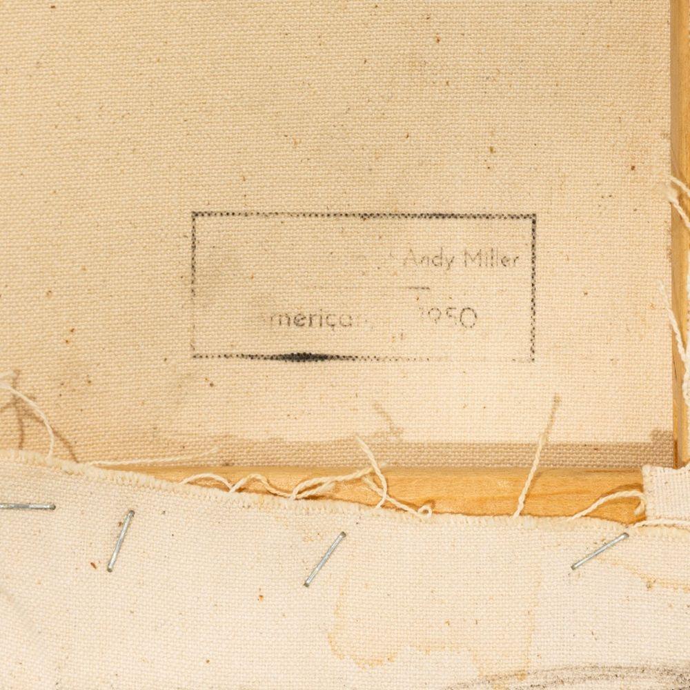 Andy Miller (Amerikaner, geb. 1950), Abstrakte Komposition, Öl auf Leinwand, pastose Details, warme braune, kühle rote und marineblaue Farbtöne, unsigniert, verso Atelierstempel des Künstlers, ungerahmt. 8,25