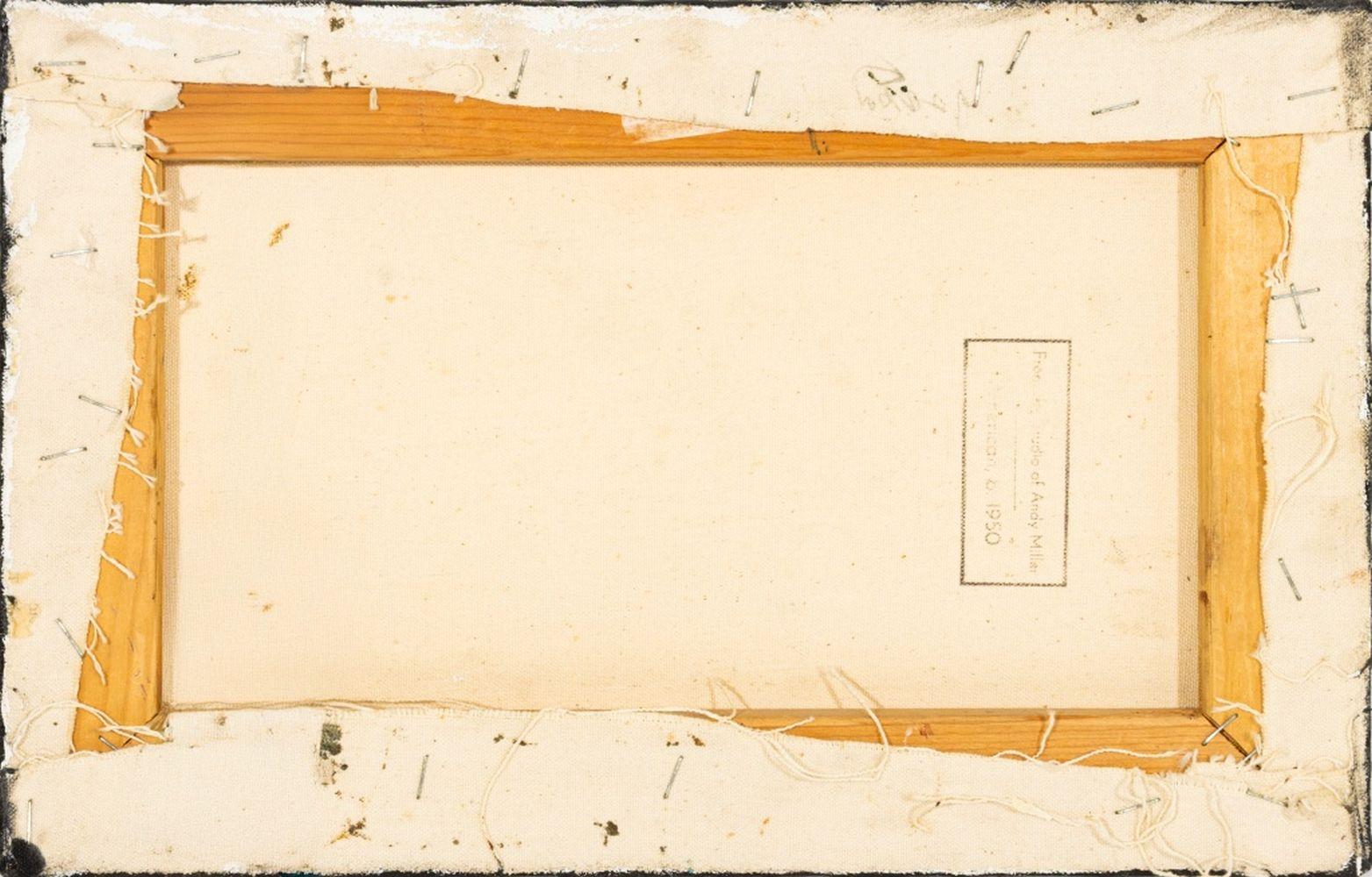 Andy Miller (Amerikaner, geb. 1950), Abstrakte Komposition, Öl auf Leinwand, pastose Details, warmes Orangebraun mit dunkelgrünen Reflexen, unsigniert, verso Atelierstempel des Künstlers, ungerahmt. 9