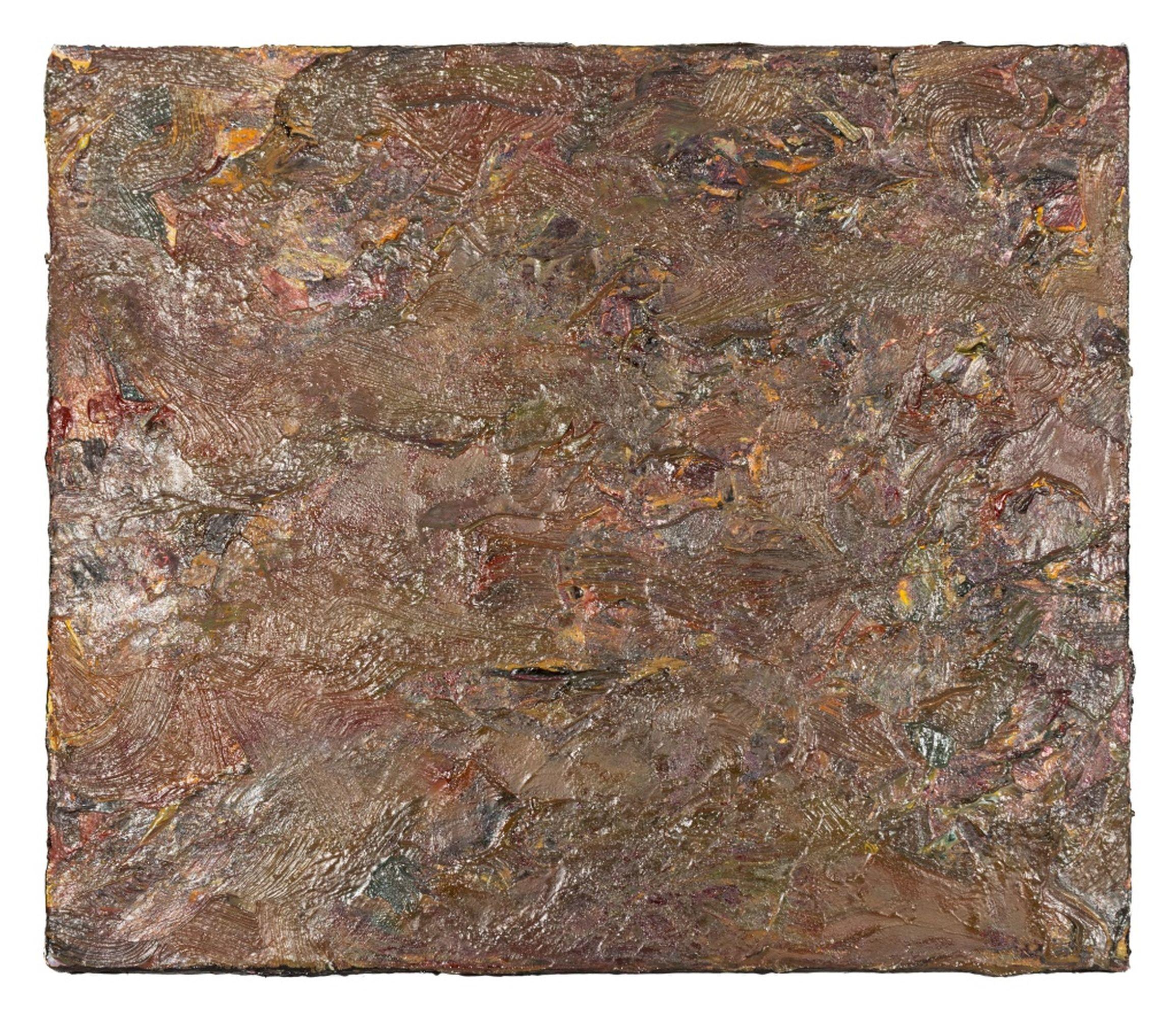 Sin título (Composición abstracta), óleo expresionista sobre lienzo