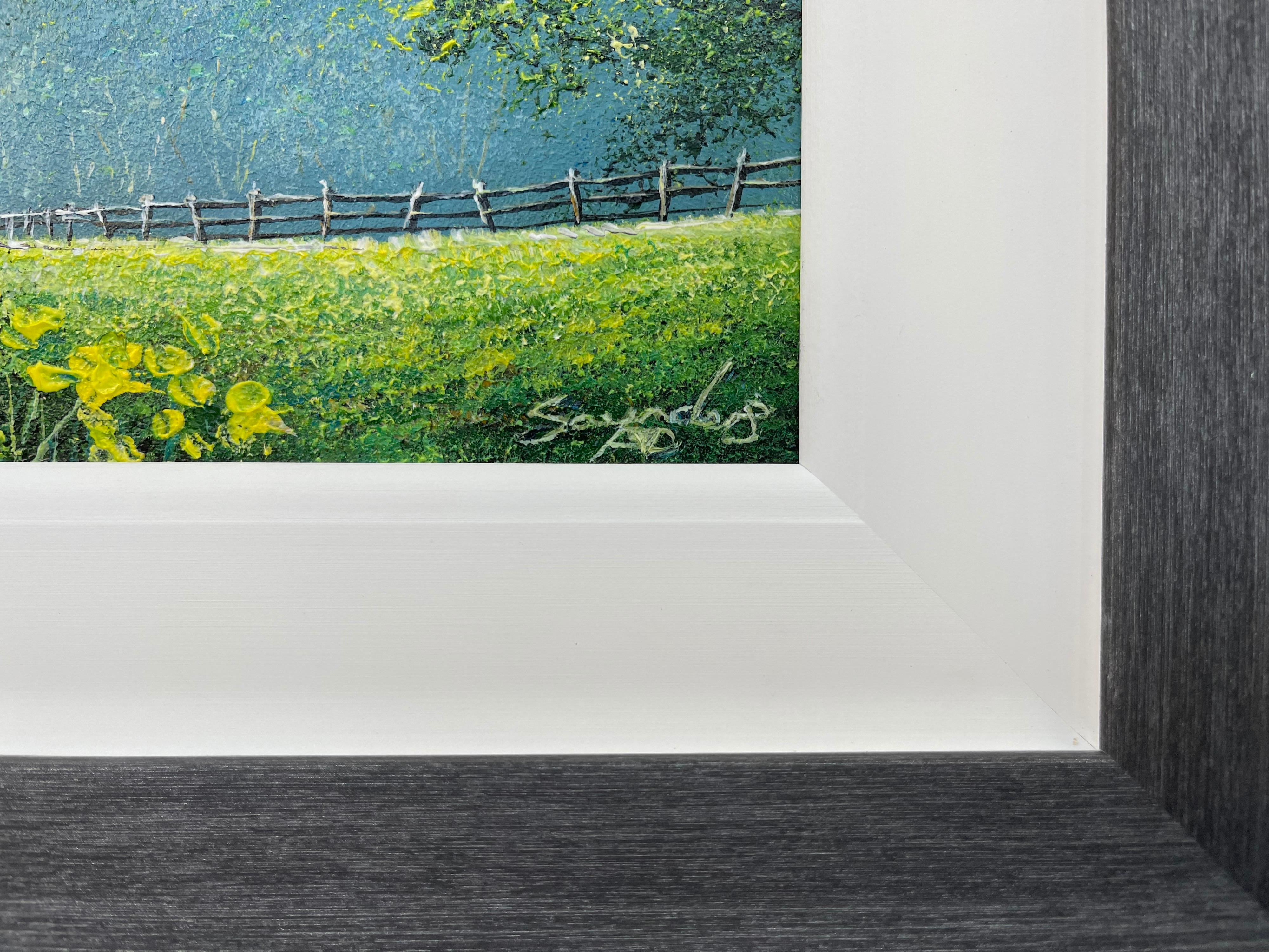 Daffodil Woods par l'artiste irlandais contemporain Andy Saunders

L'œuvre d'art mesure 8 x 8 pouces 
Le cadre mesure 12 x 12 pouces 