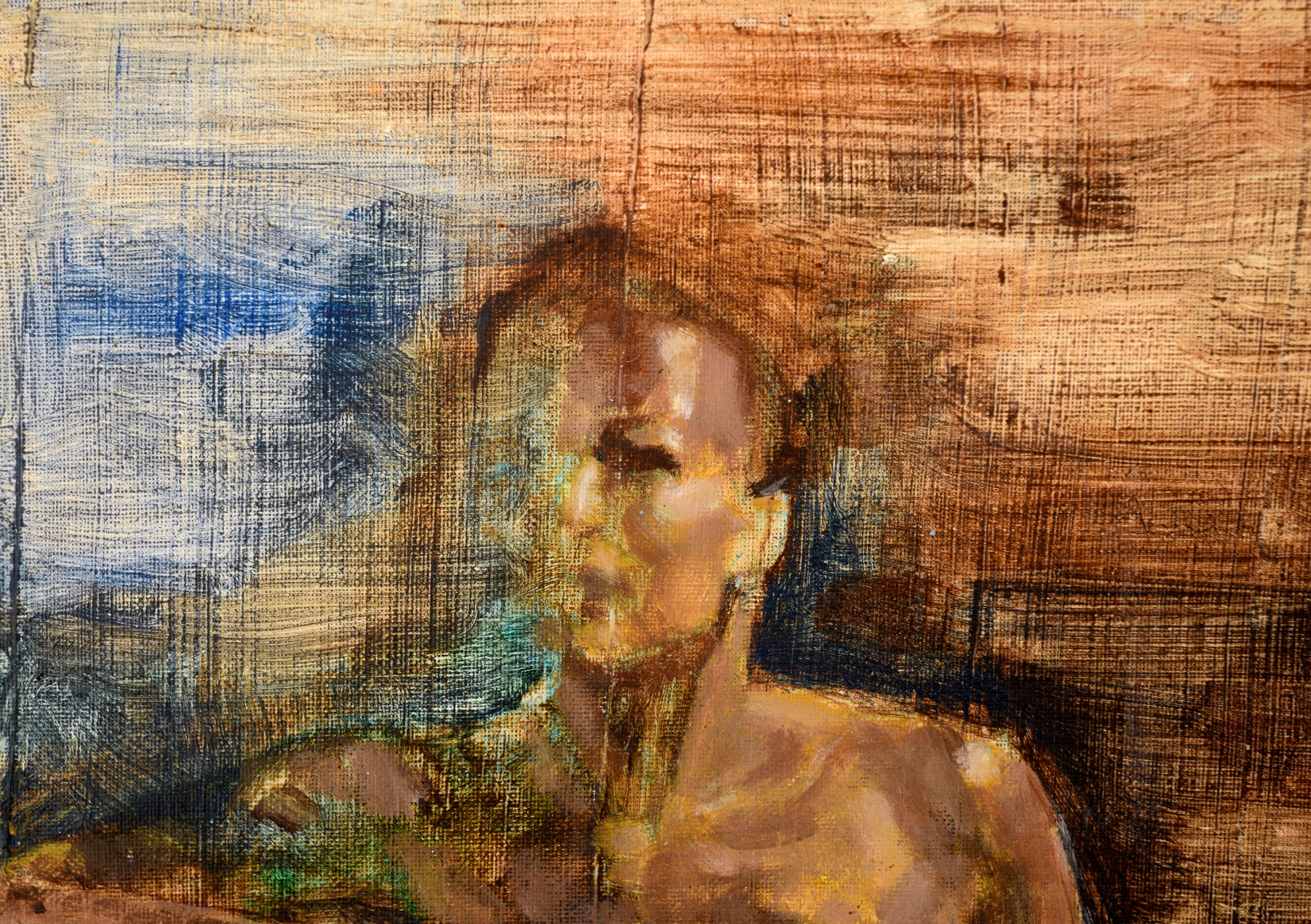 Figuratif nu à l'huile sur panneau d'artiste - Painting de Andy Smith