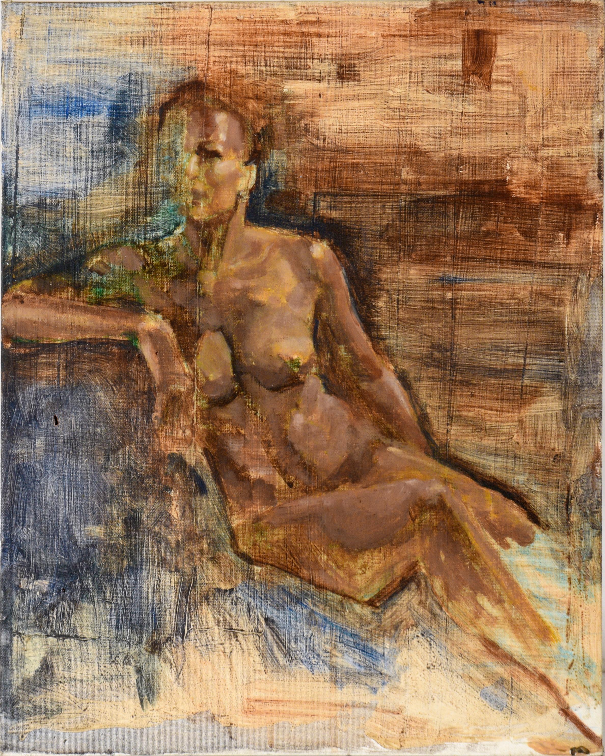 Andy Smith Figurative Painting – Akt, figurativ, in Öl auf Künstlerkarton