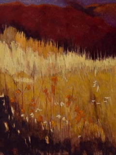 Burnt Red (Fall landscape, tall grasses, wine, orange, gold, soft yellow colors)