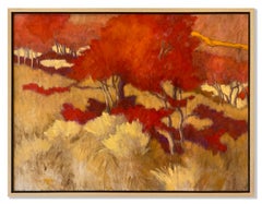 Drying Yellow (Contemporary western landscape in vivid Fall colors)