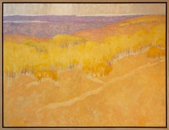 Noosa (Mountain landscape, Aspen grove, ethereal, golden hues/purple/pink/orang)