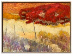 Red Wilt (Contemporary Fall western landscape with golden grasses 
fence line)