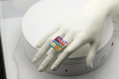 Art Ring Sterling Silver famous artist Enamel Andy Warhol Inspired Artistic Jewe