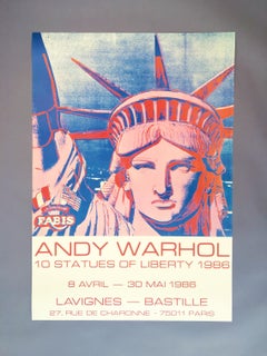 Andy Warhol '10 Statues of Liberty' Rare Original 1986 Poster Print