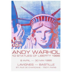 Vintage Andy Warhol '10 Statues of Liberty' Rare Original 1986 Poster Print