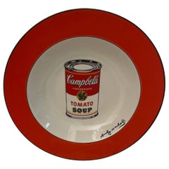 Andy Warhol American Modern Red Rim Campbell
s Soup Can Pattern Soup Bowl