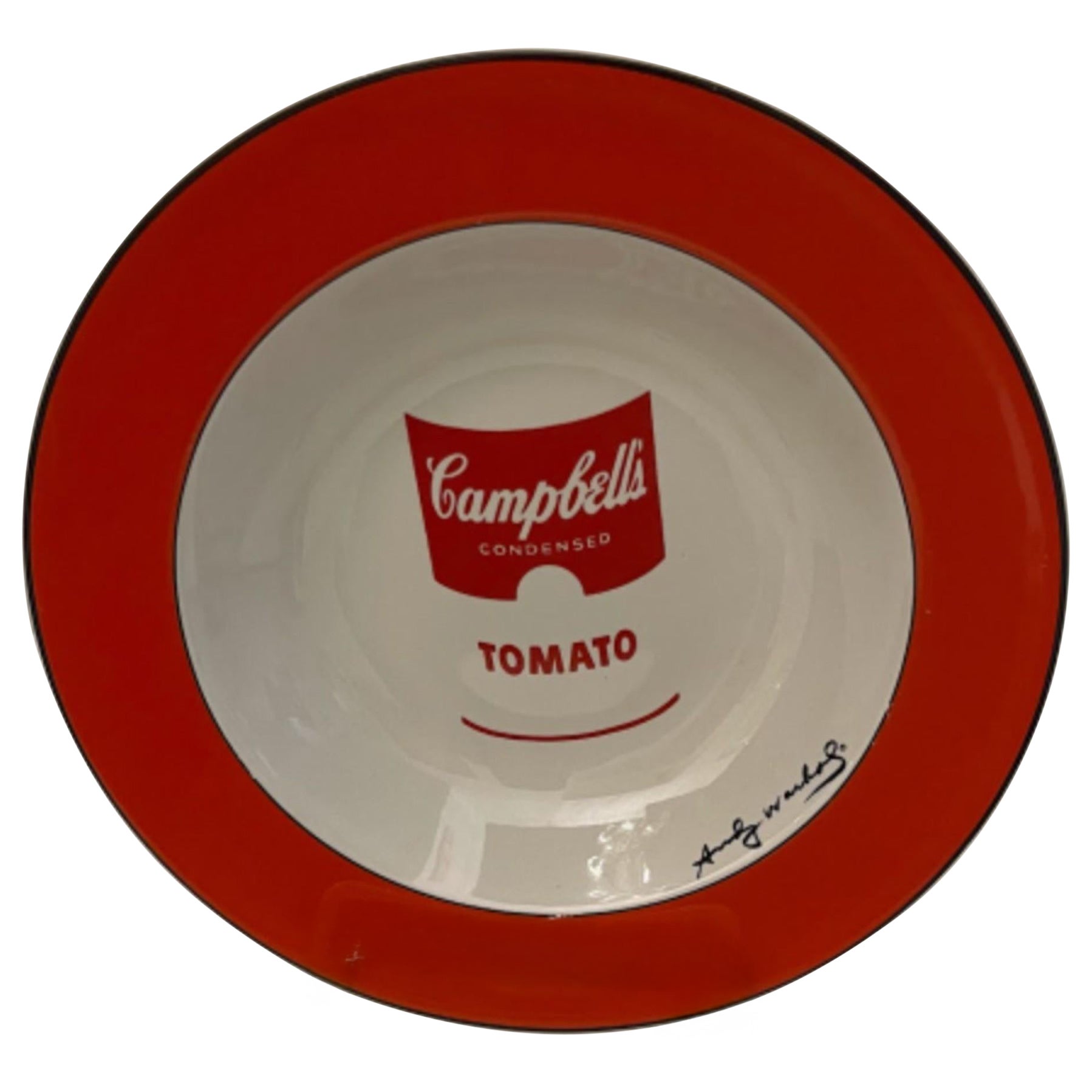 Andy Warhol American Modern Red Rim Disappearing Campbell
s Soup Bowls in vendita