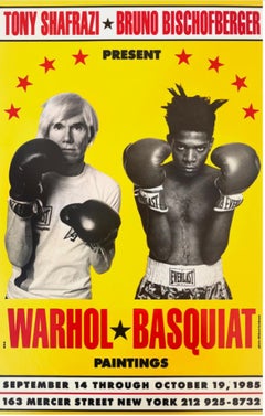 Warhol and Basquiat Paintings, 1985. Original 'Boxing' Exhibition Poster