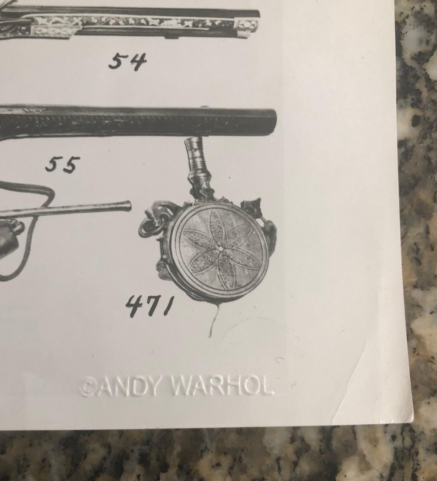 20th Century Andy Warhol Antique Guns Photograph