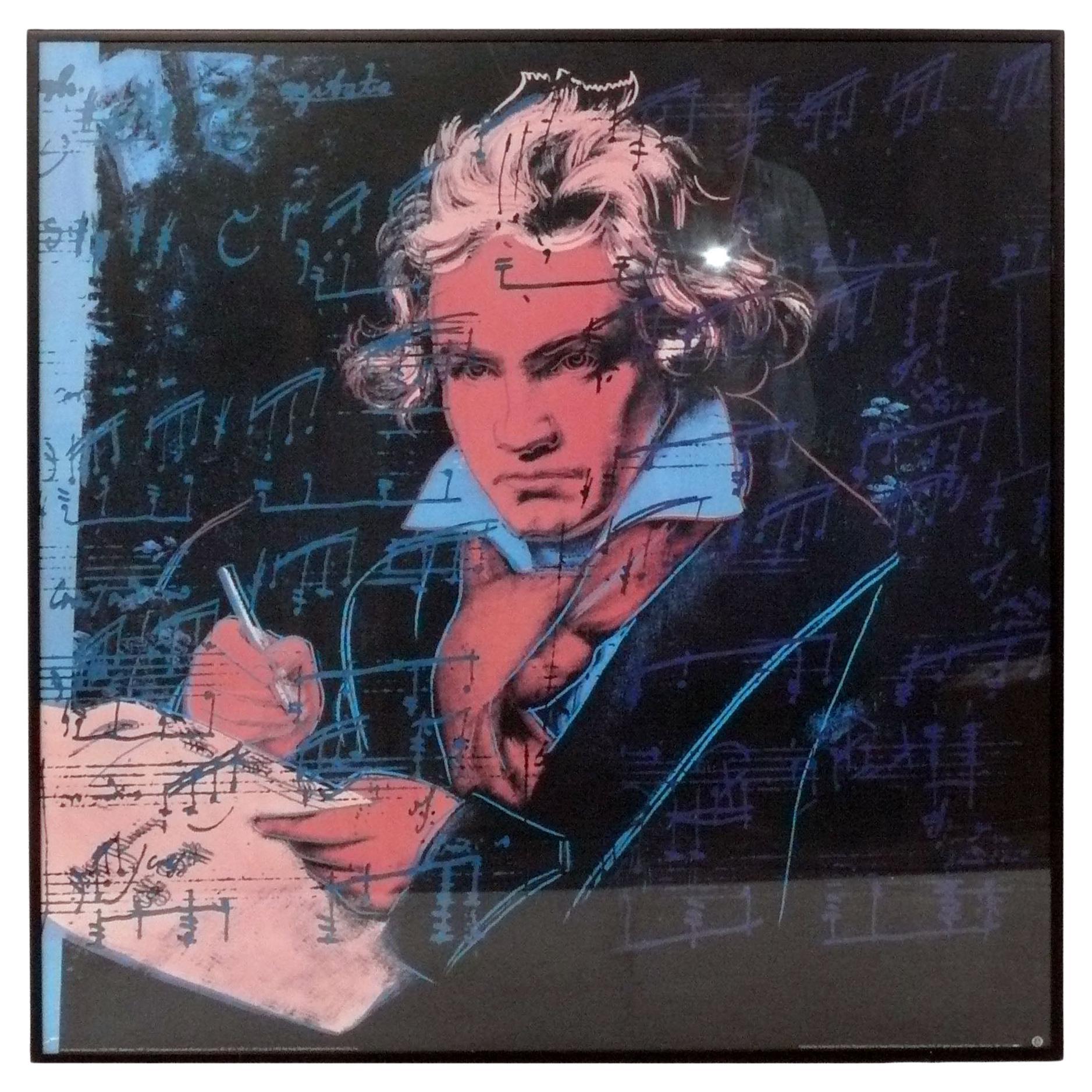 Andy Warhol Beethoven Lithograph 39" x 39" For Sale
