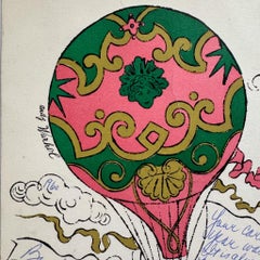 Andy Warhol: biglietto d'auguri di Bergdorf Goodman (mongolfiera)
