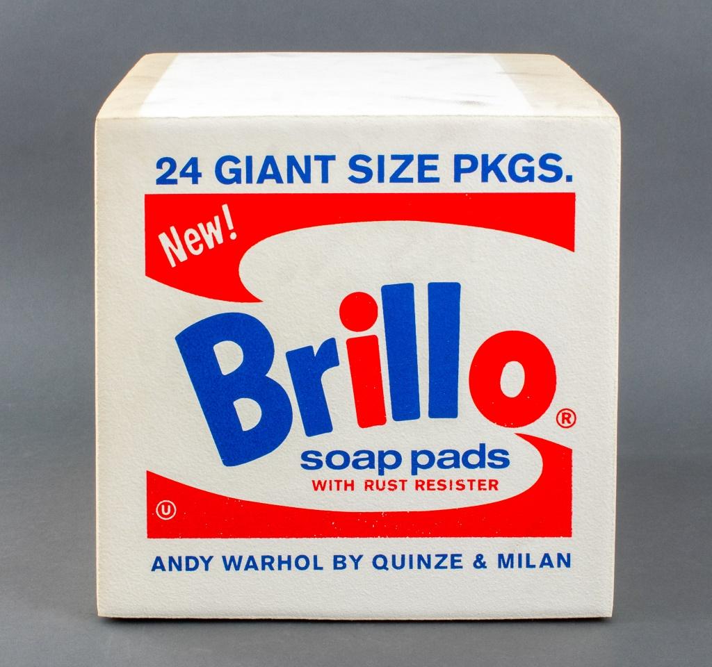 Andy Warhol Brillo Box Pouf by Quinze & Milan, 2013, transfer printed foam rubber, marked on bottom. 16