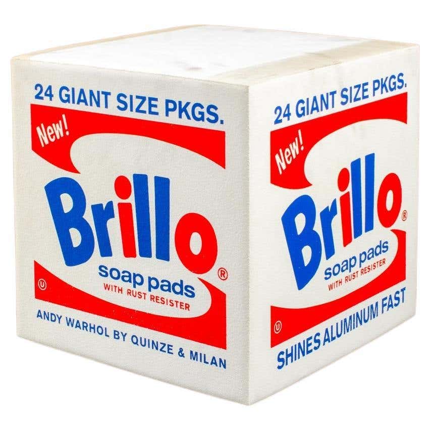 Brillo Box Andy Warhol Brillo Box Pouf, White at 1stDibs