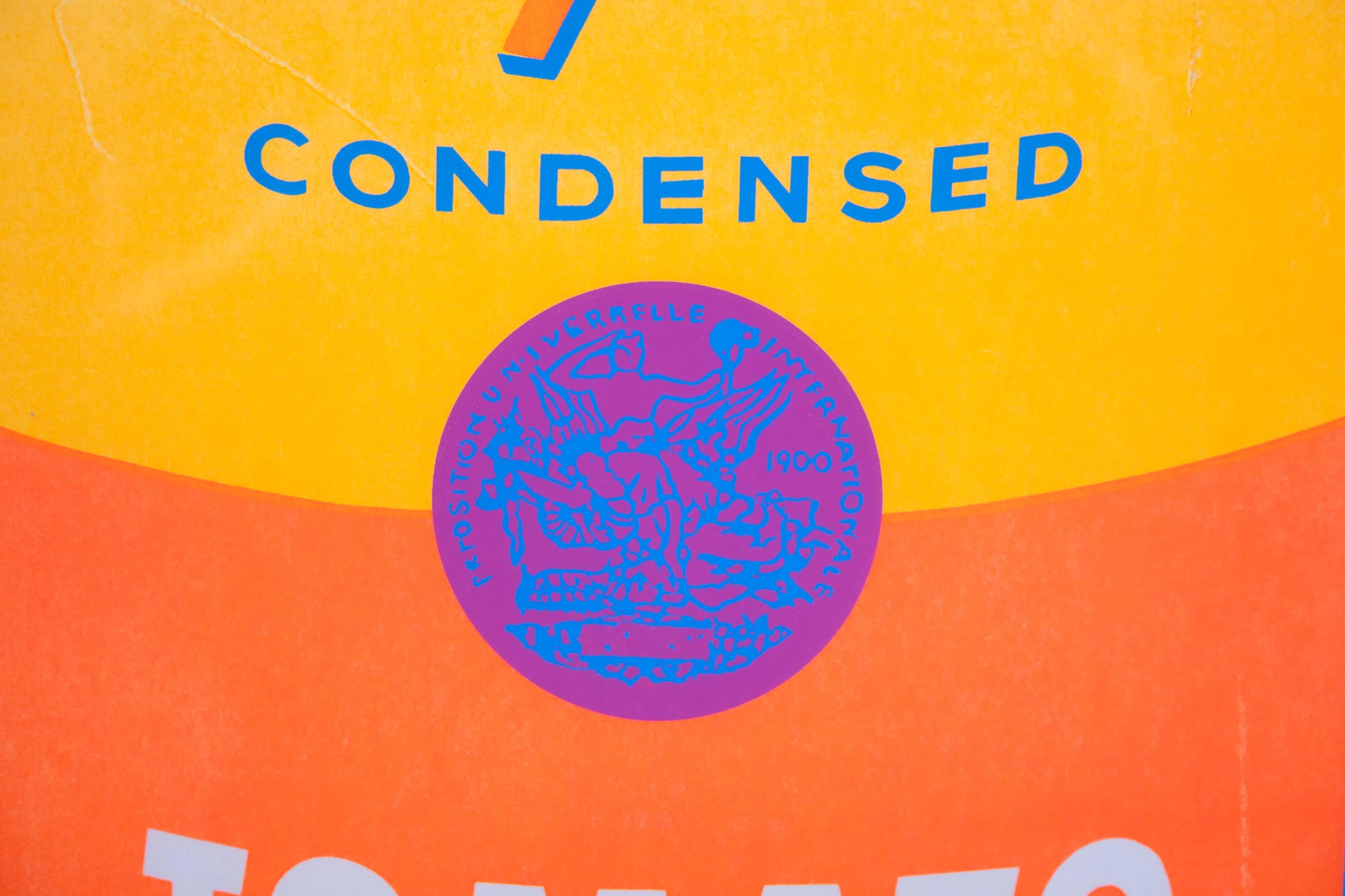 Andy Warhol Campbell’s Soup Can (Tomato) 1966 Silkscreen in Colors on Paper Bag In Good Condition In Keego Harbor, MI