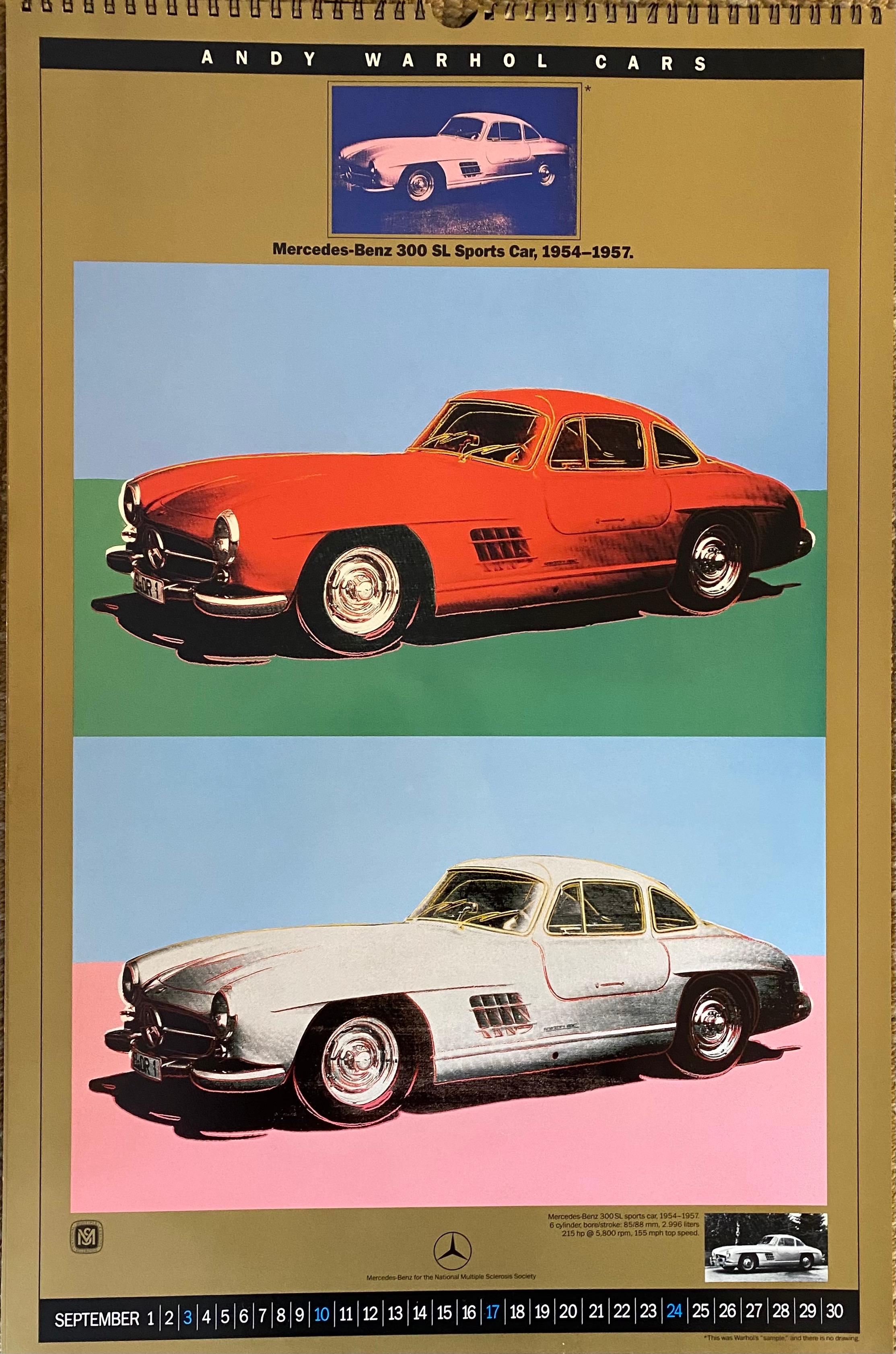 Andy Warhol Autos 1989 – Mercedes Benz-Kalender im Zustand „Gut“ in Saint ouen, FR