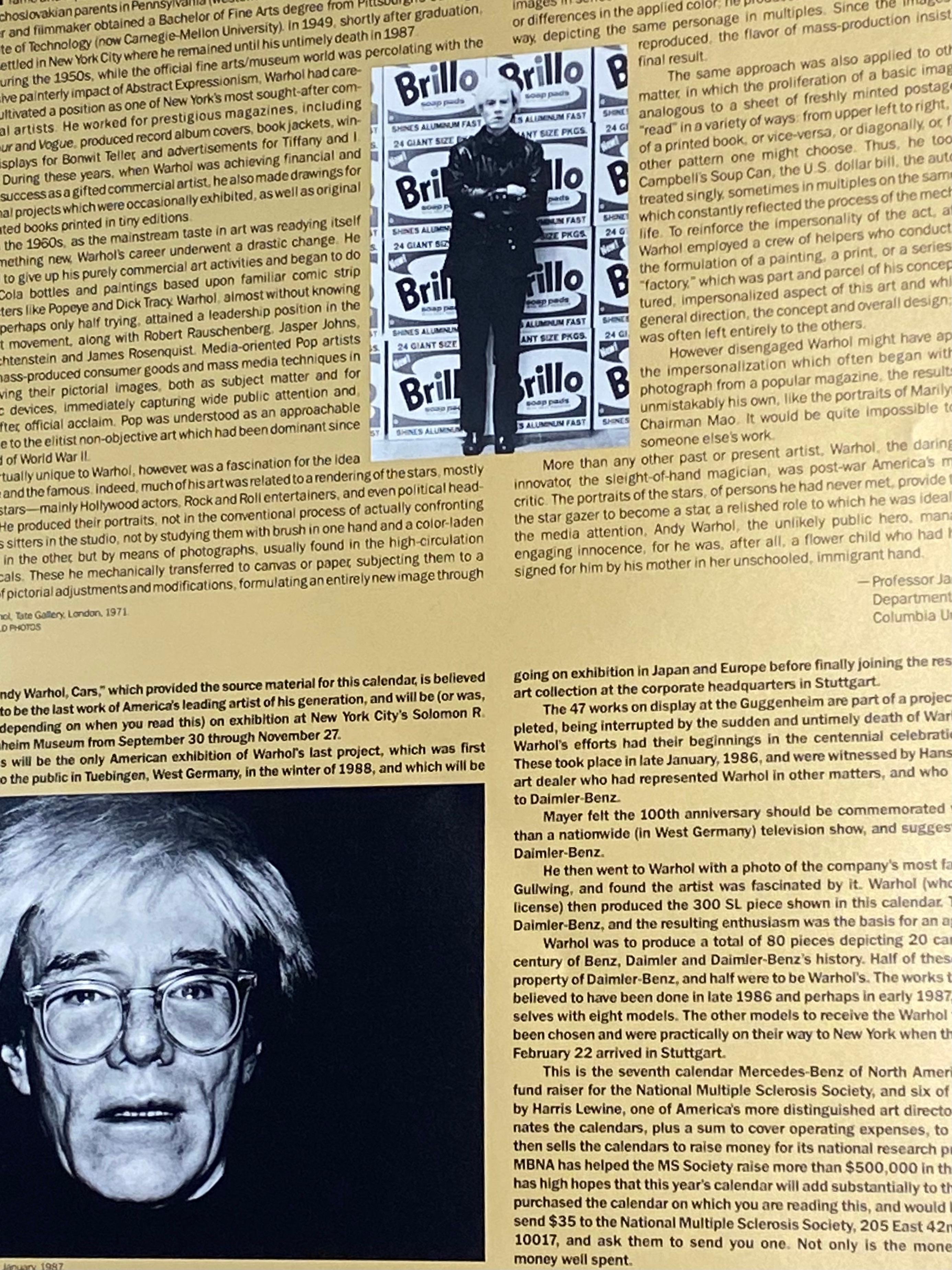 Andy Warhol Autos 1989 – Mercedes Benz-Kalender (Ende des 20. Jahrhunderts)