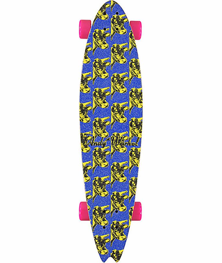 Rare out of print Andy Warhol cow skateboard. Complete longboard ready to ride. New and unused.

This work originated circa 2010 as a result of the collaboration between Alien workshop and the Andy Warhol foundation.

Lucid grip tape on top to