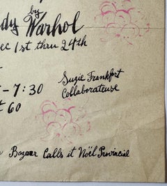Andy Warhol Exhibition Announcement Card for Wild Raspberries